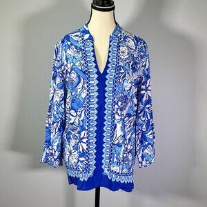 Lilly Pulitzer Luna Bay Women's Size M Blue Tang Tunic